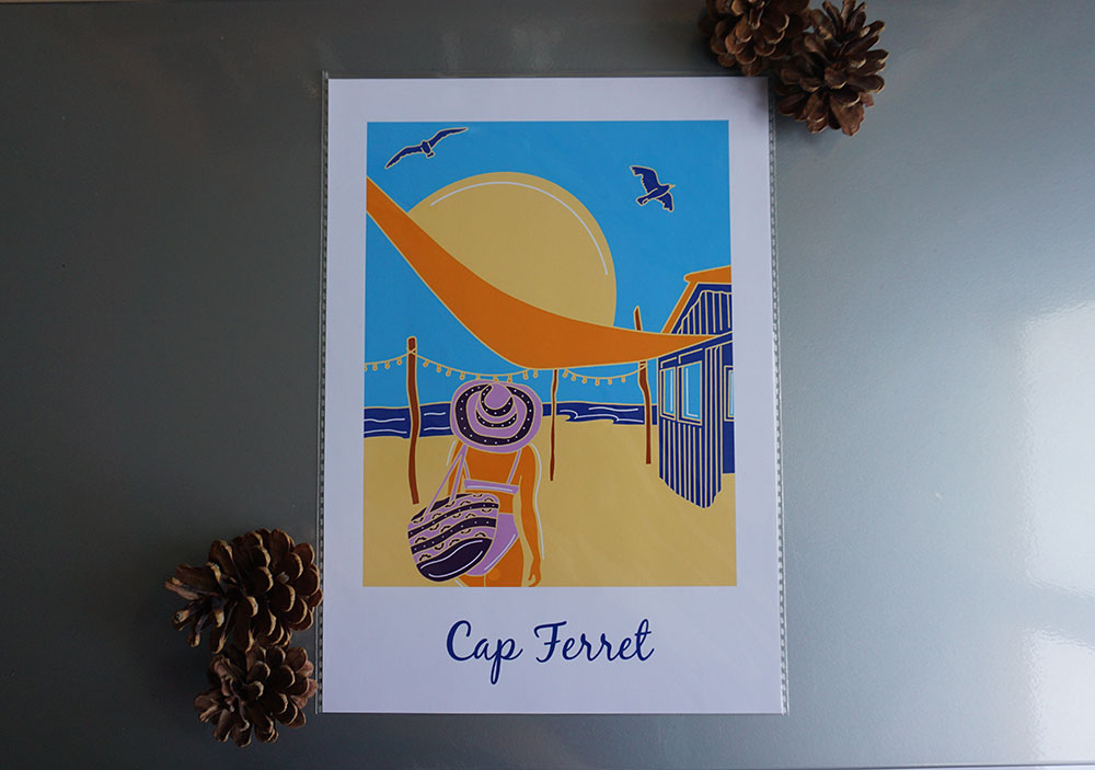 Illustration "Cap Ferret" en format A4 - Le Monde de Mimi