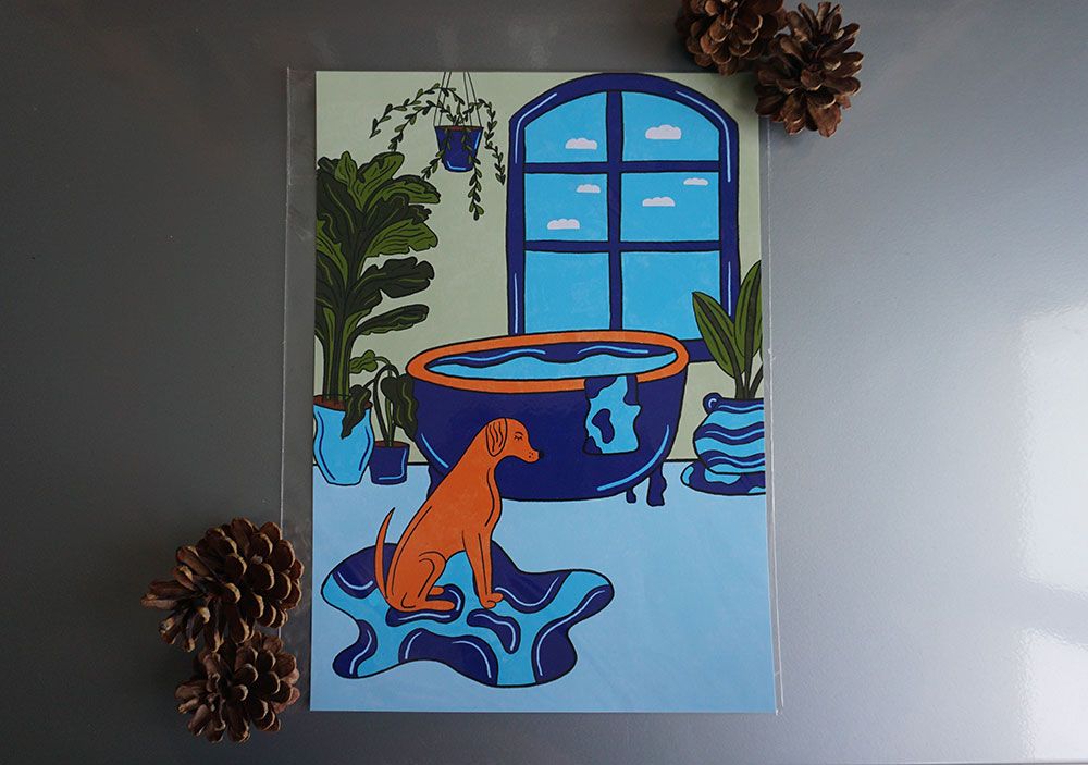 Illustration "La baignoire" en format A4 - Le Monde de Mimi