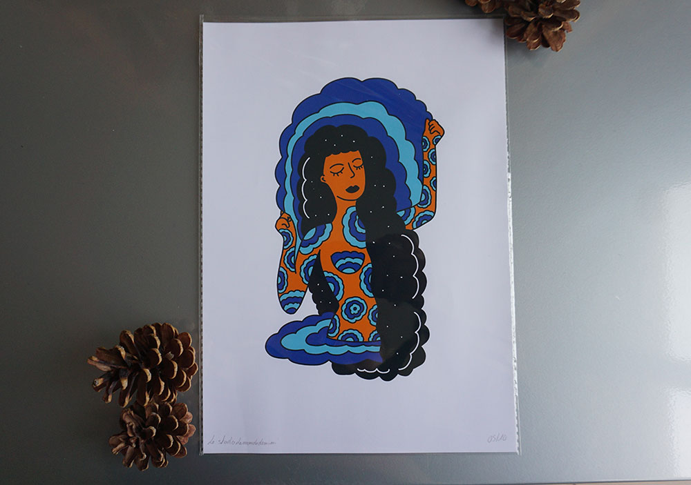 Illustration "La protectrice" en format A4 - Le Monde de Mimi