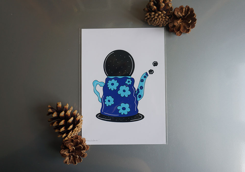 Illustration "La théière" en format A5 - Le Monde de Mimi