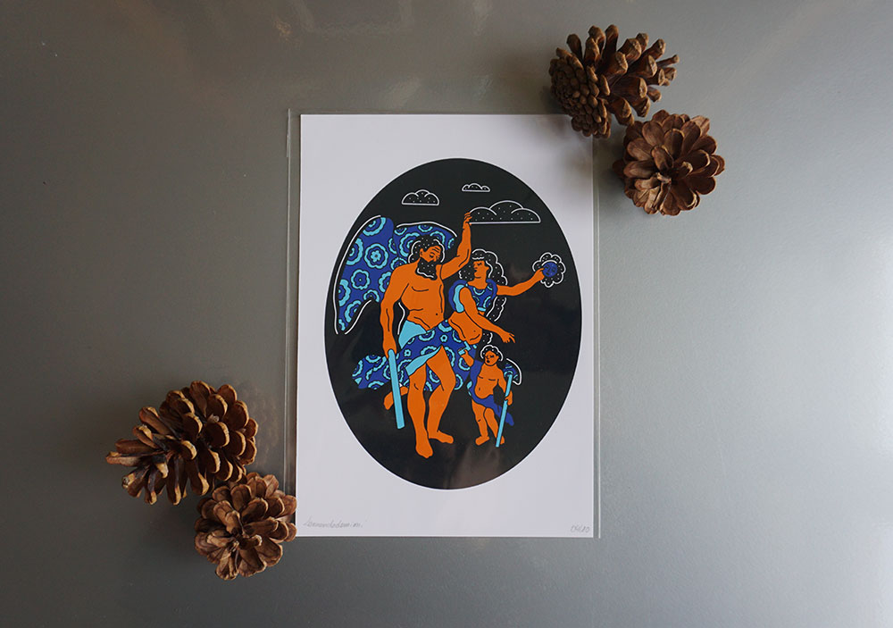 Illustration "Médaillon céleste" en format A5 - Le Monde de Mimi