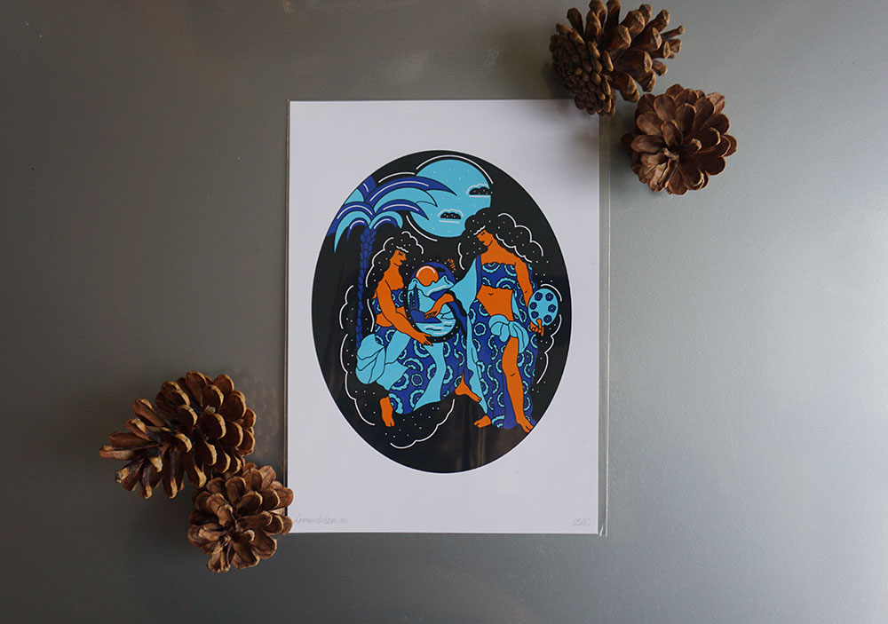 Illustration "Médaillon solaire" en format A5 - Le Monde de Mimi