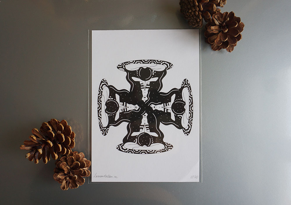 Illustration "Méditation quatre" en format A5 - Le Monde de Mimi