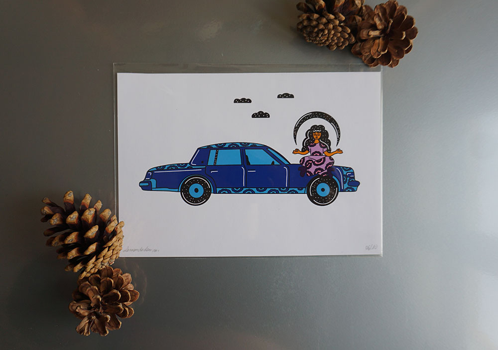 Illustration "Voyage céleste" en format A5 - Le Monde de Mimi